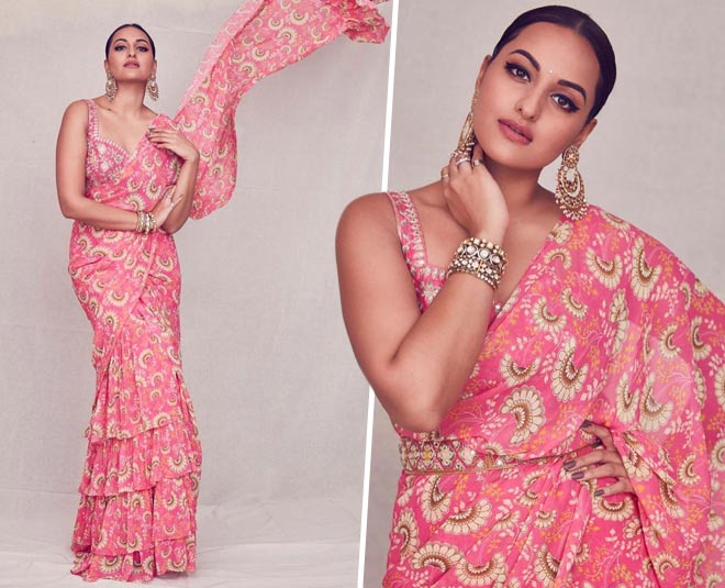 sonakashi sinha pink saree inspiration