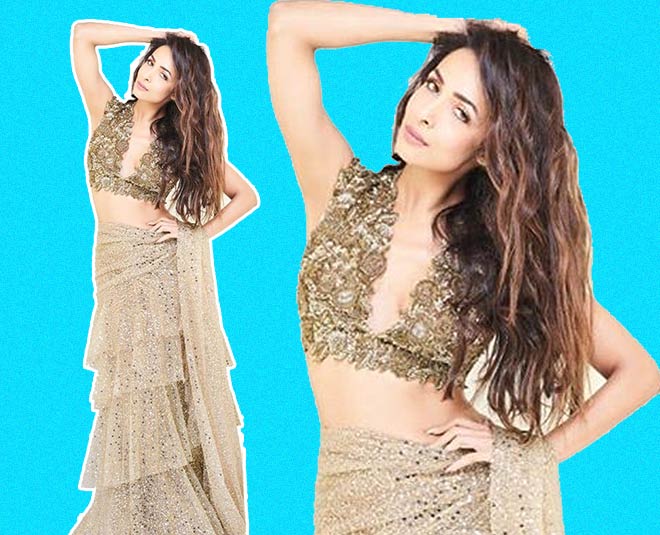 malaika arora layered sari perfect for a cocktail party inside one