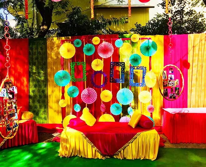 stage decor ideas for engagement and sangeet function inside one