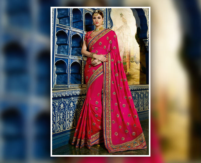 try these embroidery saree in festive season inside one