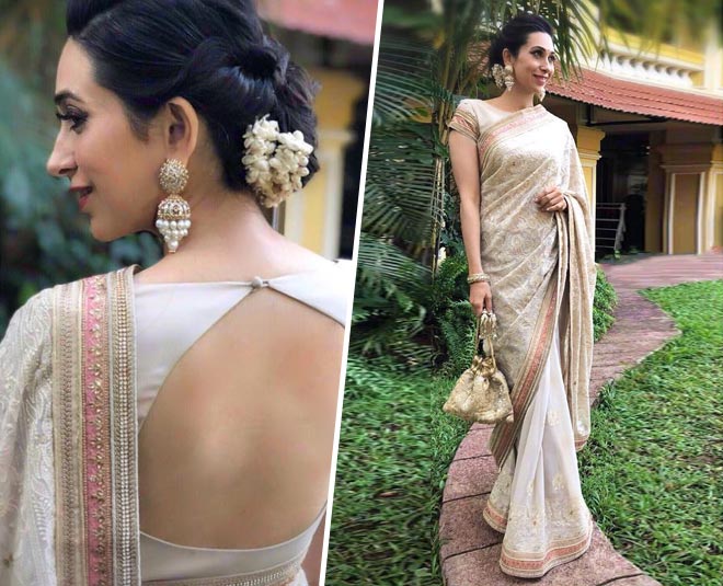 karishma kapoor key hole blouse