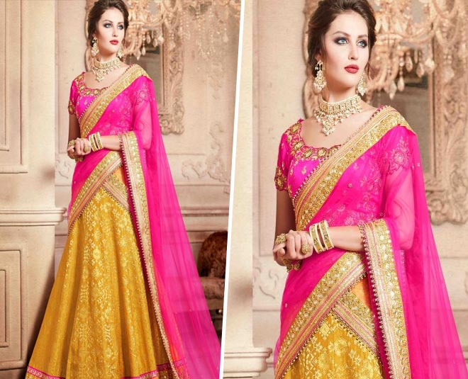 saree style lehenga inside