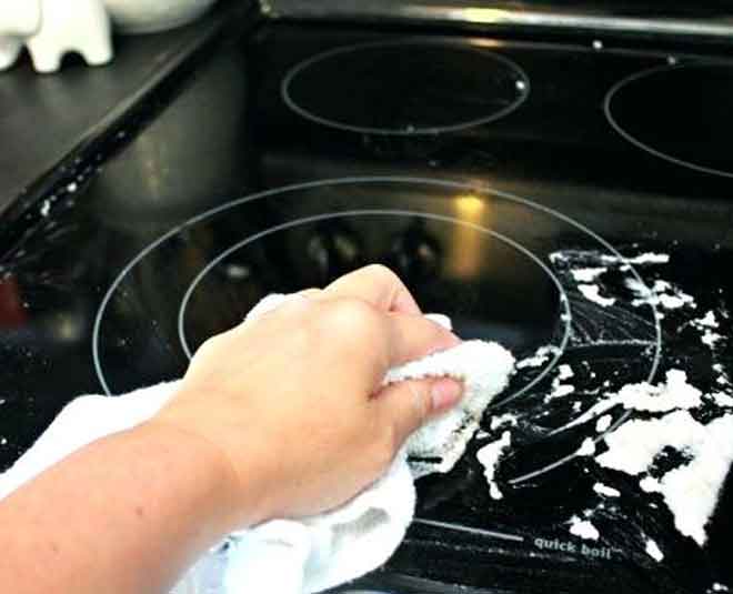 cleaning steps of ceramic stove Inside