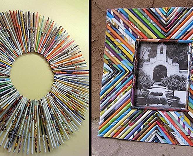 old newspapers diy photoframes