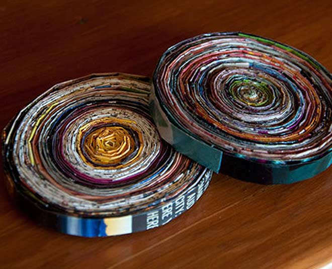 old newspapers diy tea coaster