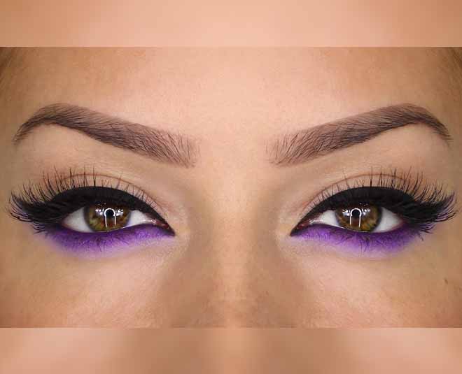 add purple colour in your makeup inside