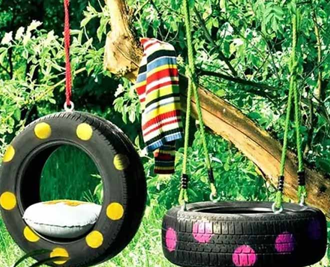 how reuse old tires for kids inside
