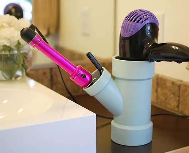 organize your hair accessories and tools inside