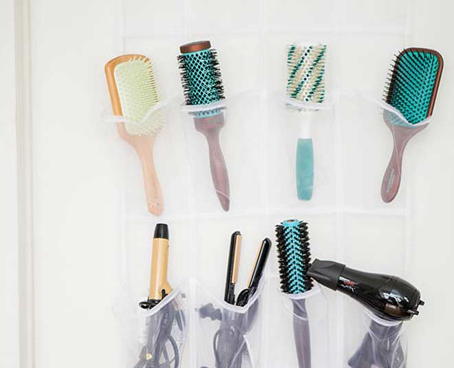 organize your hair accessories and tools inside