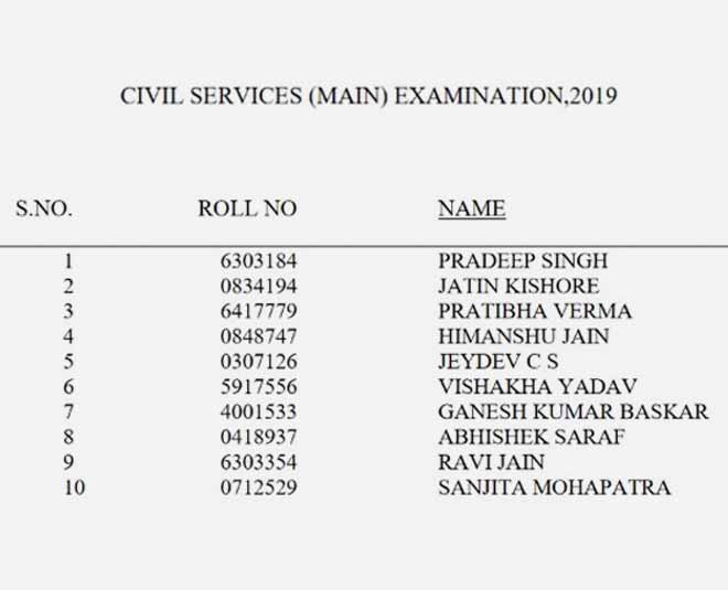 upsc toppers list