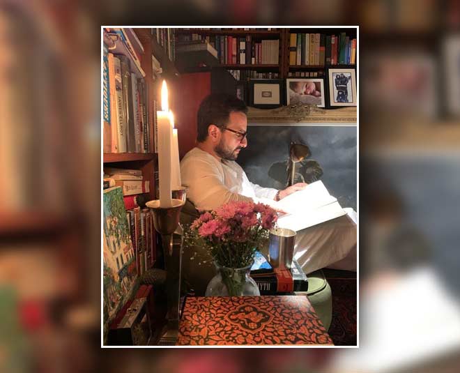 Saif Ali Khan bookshelves