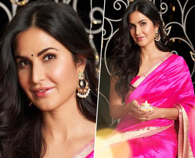 katrina pink saree