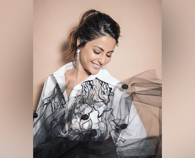 hina khan white shirt inside