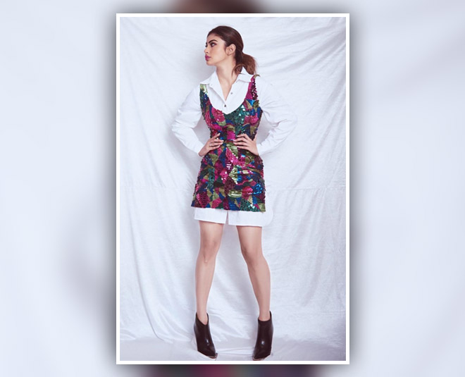 mouni roy evening party outfits shirt unique style