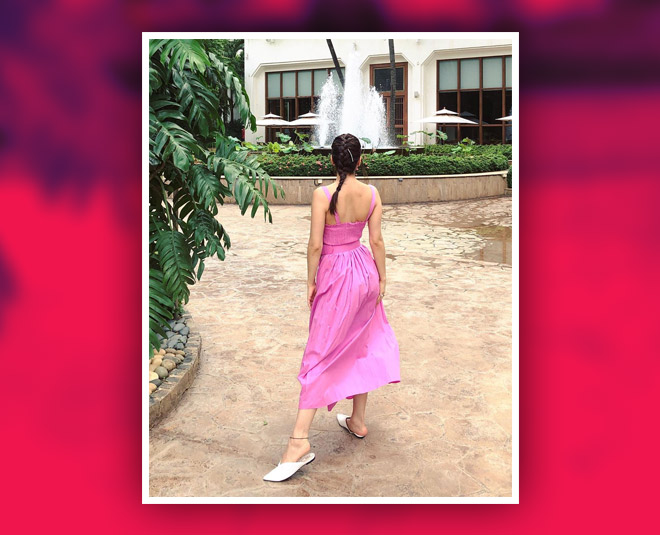 pink beachy flowy dress