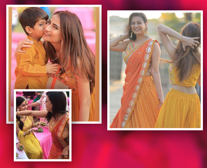 shweta tiwari palak tiwari yellow lehenga