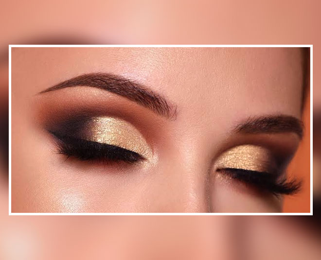 golden eyeshadow for party smokey look