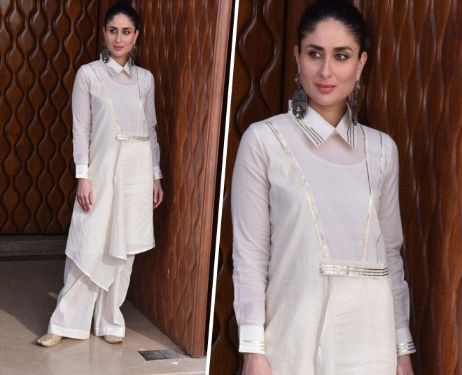 kareena kapoor assymetrical kurta neck