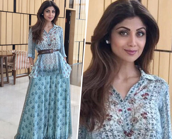 shilpa shetty dress style kurta neck design