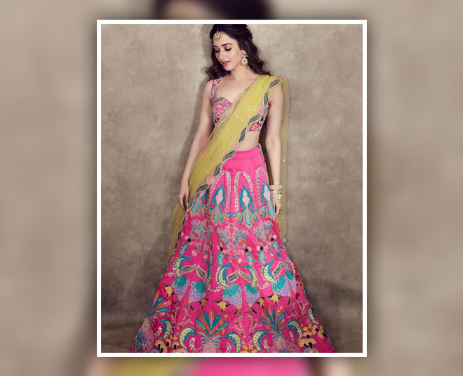 tamannah bhatia multicolor lehenga look