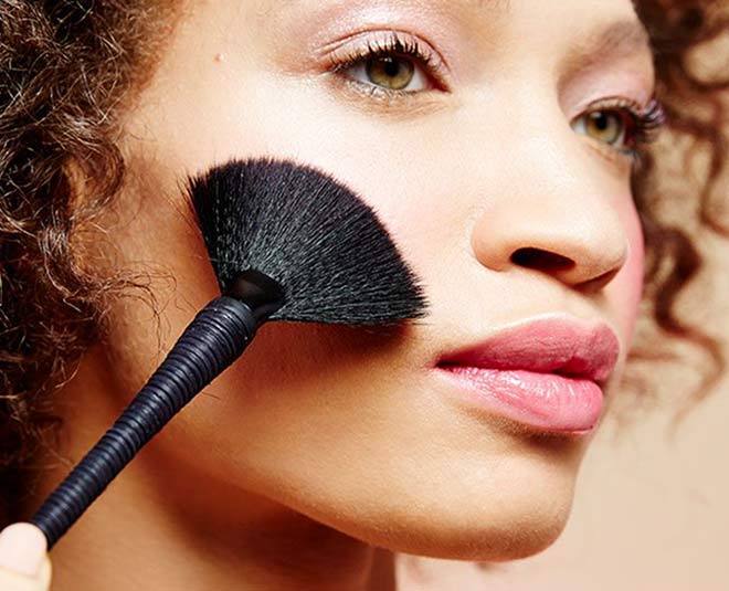 fan brush in makeup tips inside