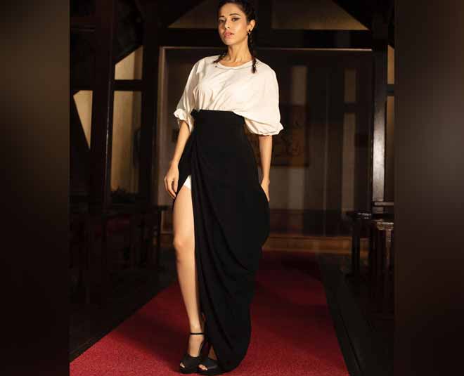 nusrat bharucha skirt looks inside