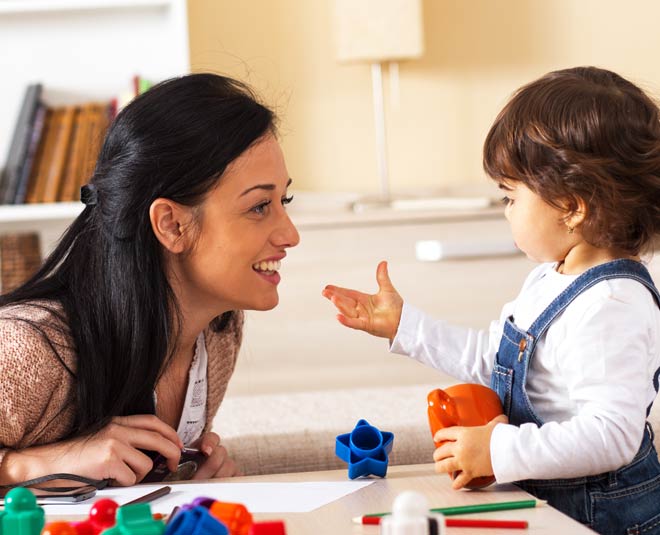 mother and kid inside