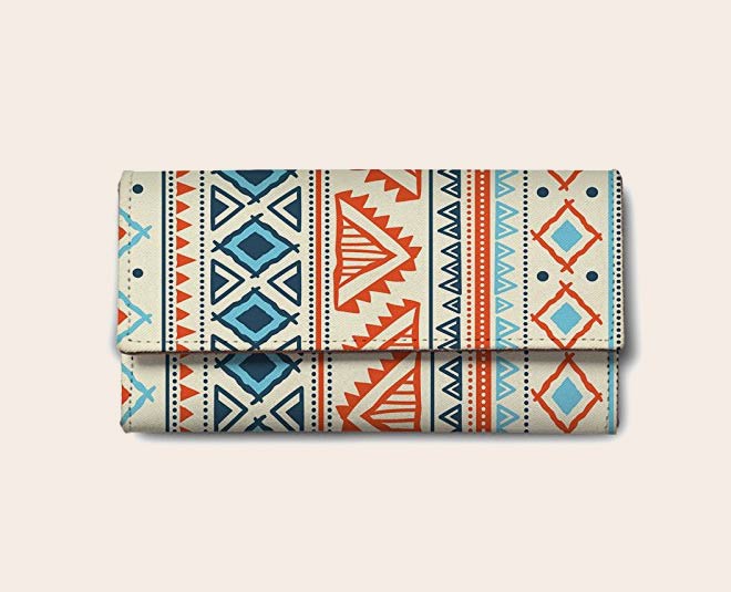 tribal print clutch