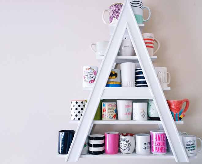 creative display coffee mugs inside