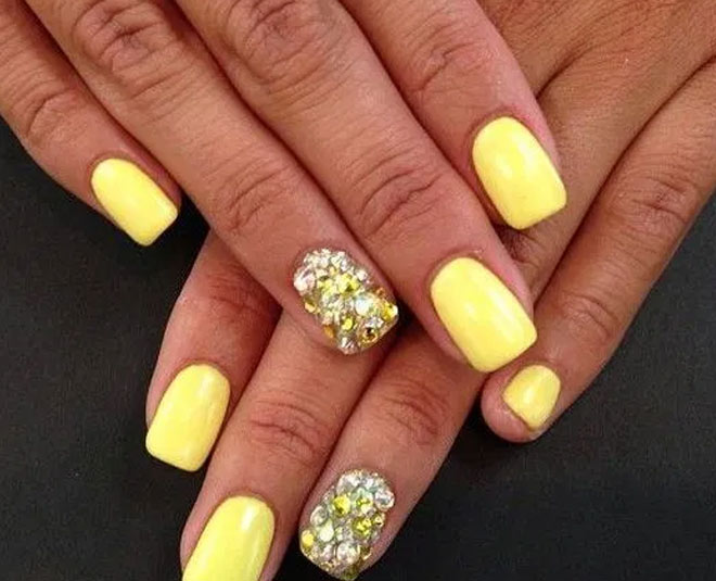 yellow nail art ideas in summer inside