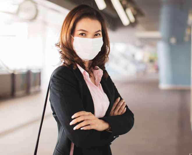 women wearing mask inside