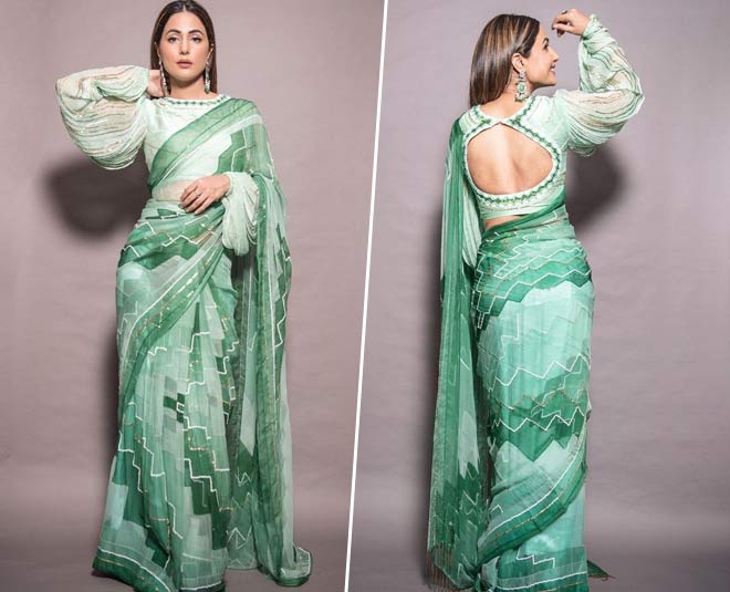 hina khan in chiffon saree designs