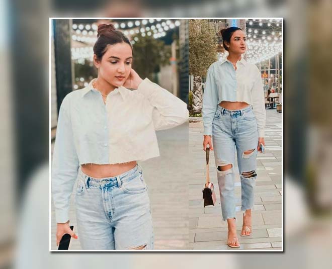jaismine bhasin in ripped jeans
