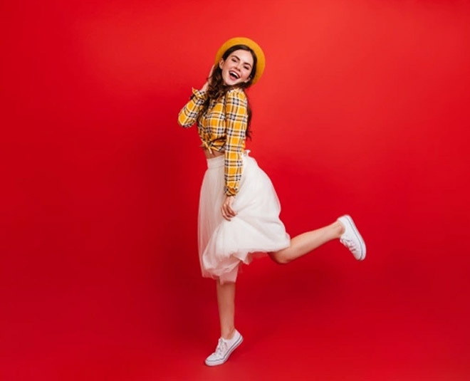 plaid shirt with skirt