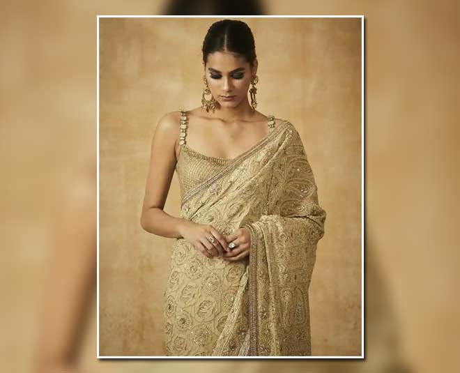 chikankari saree blouse