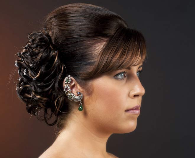 girl short hair bun