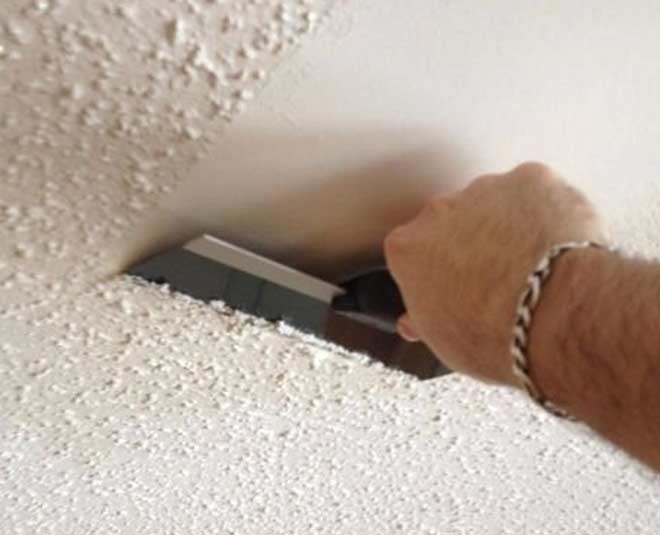 trick to remove ugly popcorn ceilings