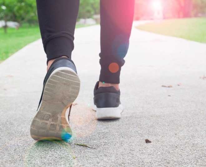 walking and exercising