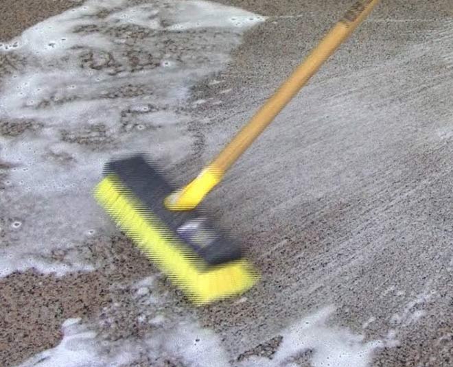 how to clean cement floor inside