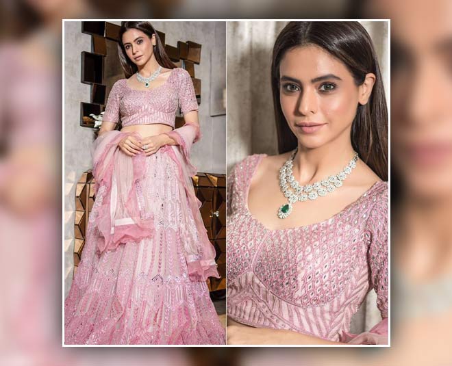 designer pink lehenga