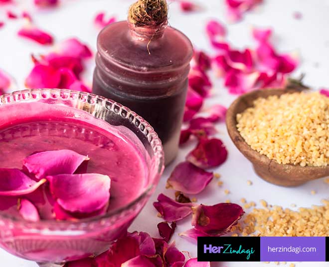 rose water facial pack inside