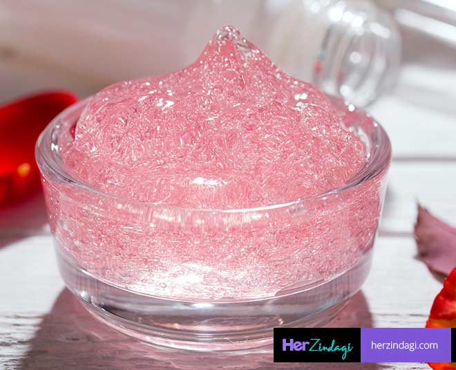 rose water facial scrubbing inside