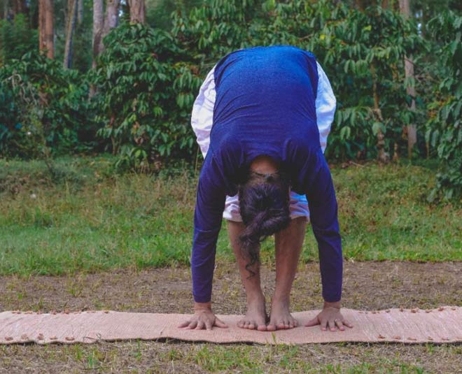 Padahastasana for face wrinkles