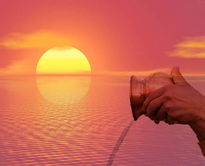 offering water to sun astro