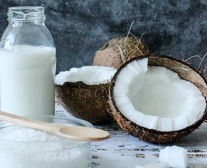 coconut milk and water