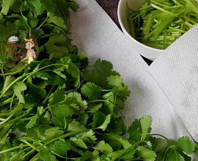 coriander in fridge