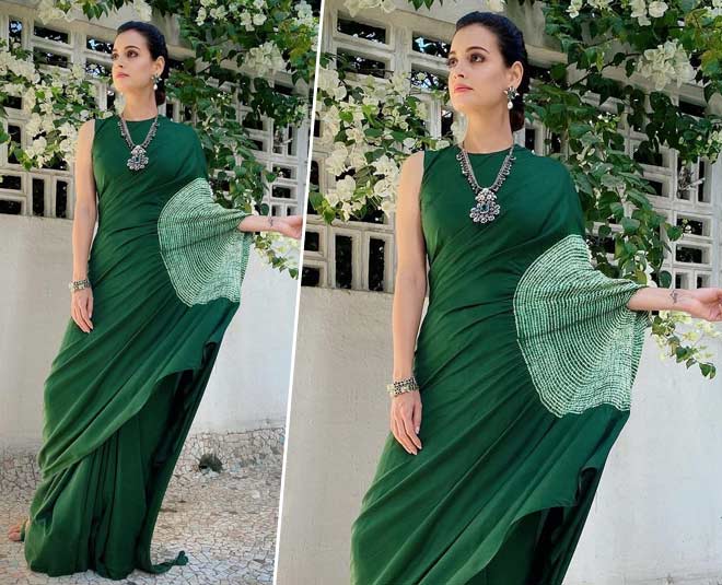 stylish hole saree look