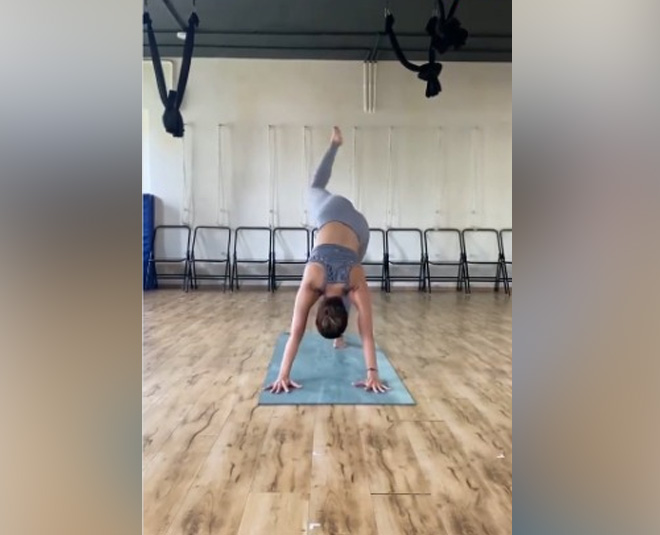 Downward dog leg raises inside