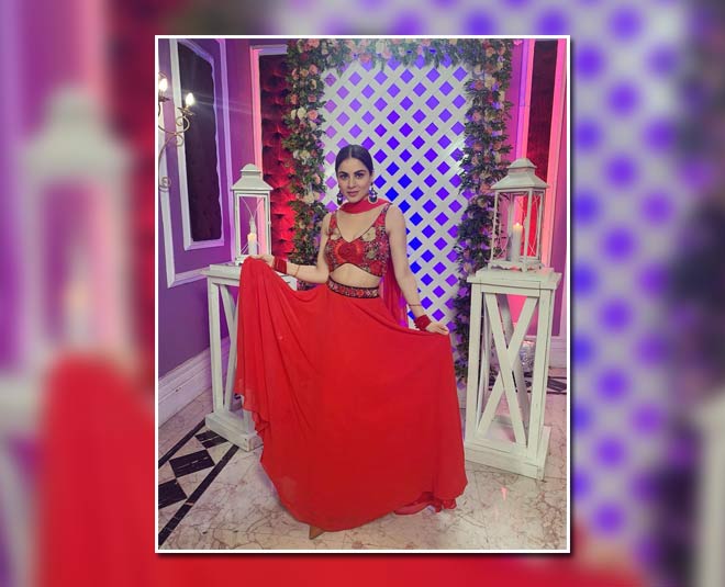 inside Shraddha Arya red lehenga