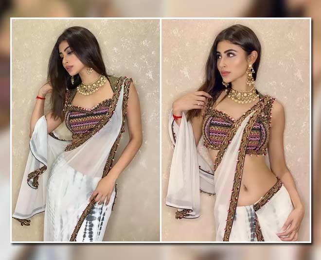 mouni roy stylish saree looks